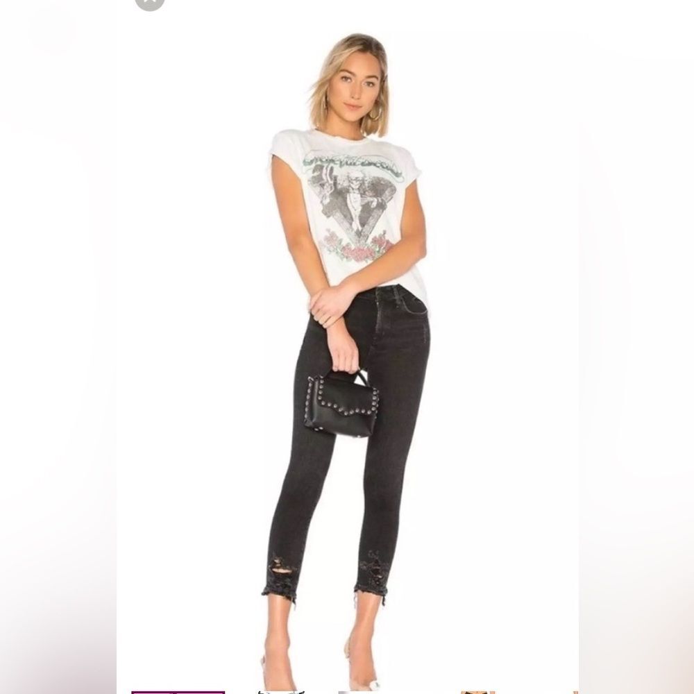 AGOLDE Size 29 Sophie Crop High Rise Black Denim Jeans in Temple